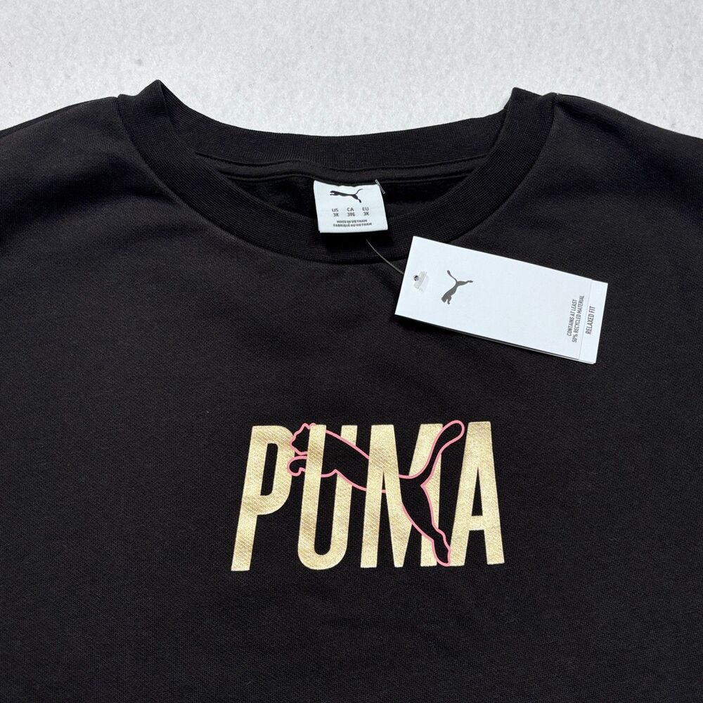 NWT Puma Ladies Black Relaxed Fit Crewneck Sweatshirt Size 3X - MSRP $45